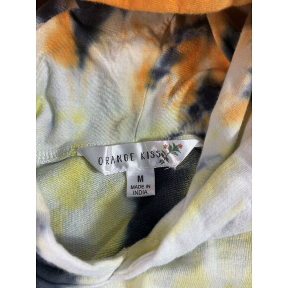 Orange Kiss Self Love Tie Dye Hoodie Sweatshirt Women’s Medium Pullover - Picture 3 of 8